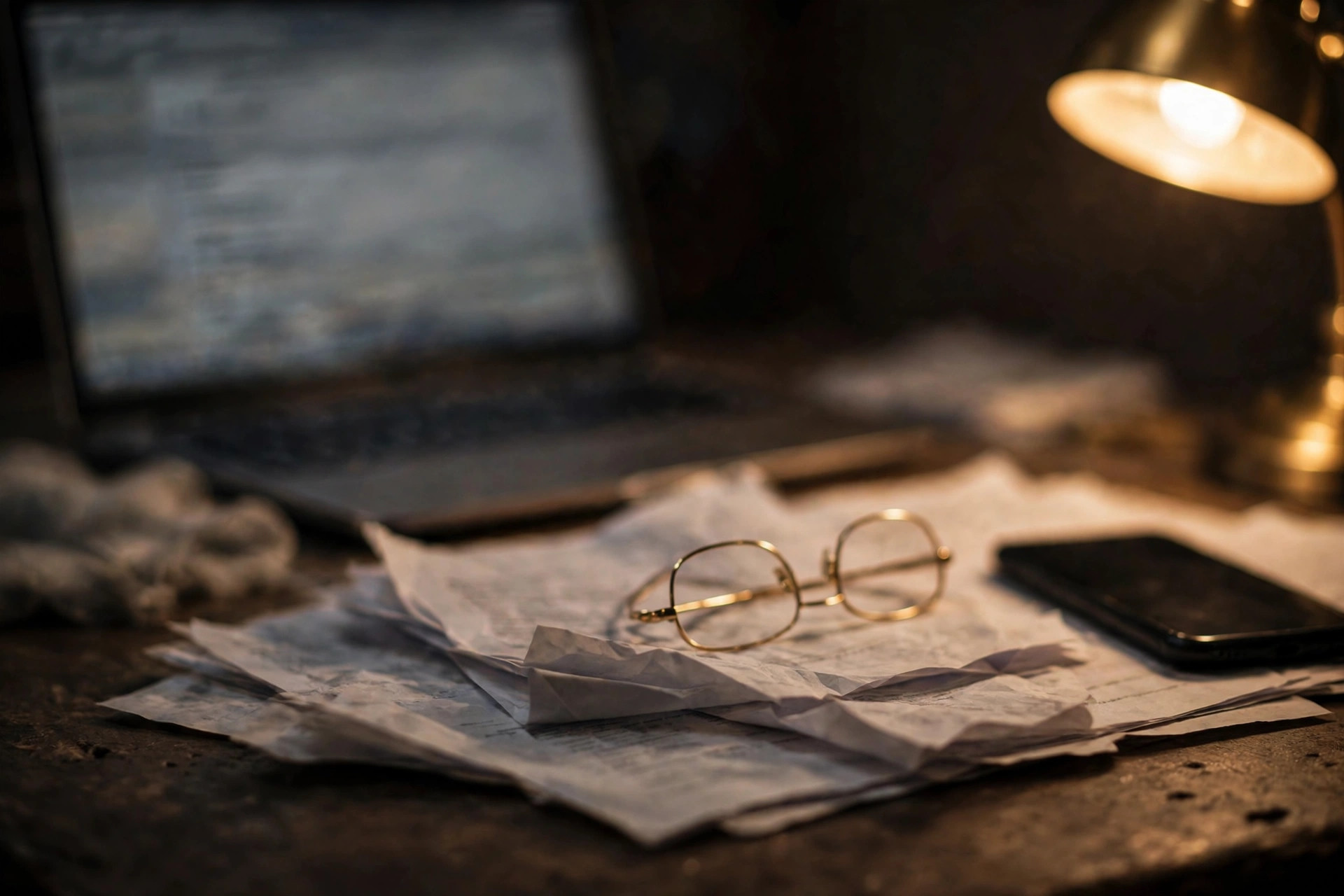 Old quotes and records on a business desk